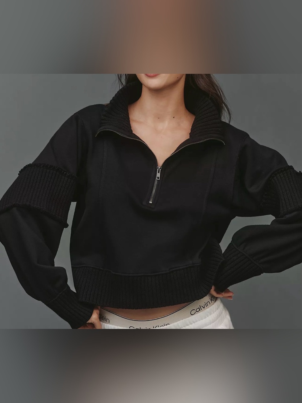 Daily Practice Anthropologie Indy Grab Pullover Sweatshirt Black Size L